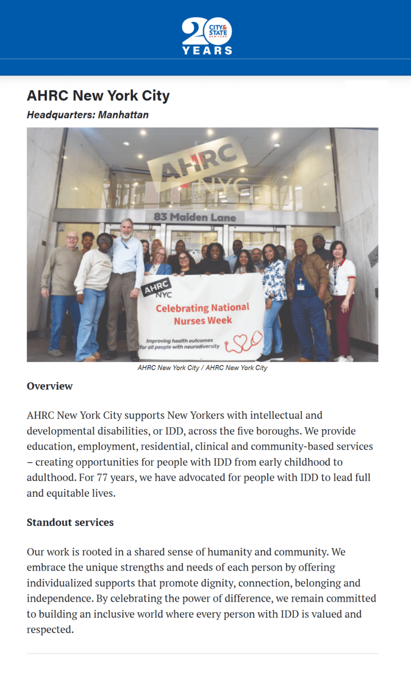 City and State 2026 Top Healthcare Organizations article clipping