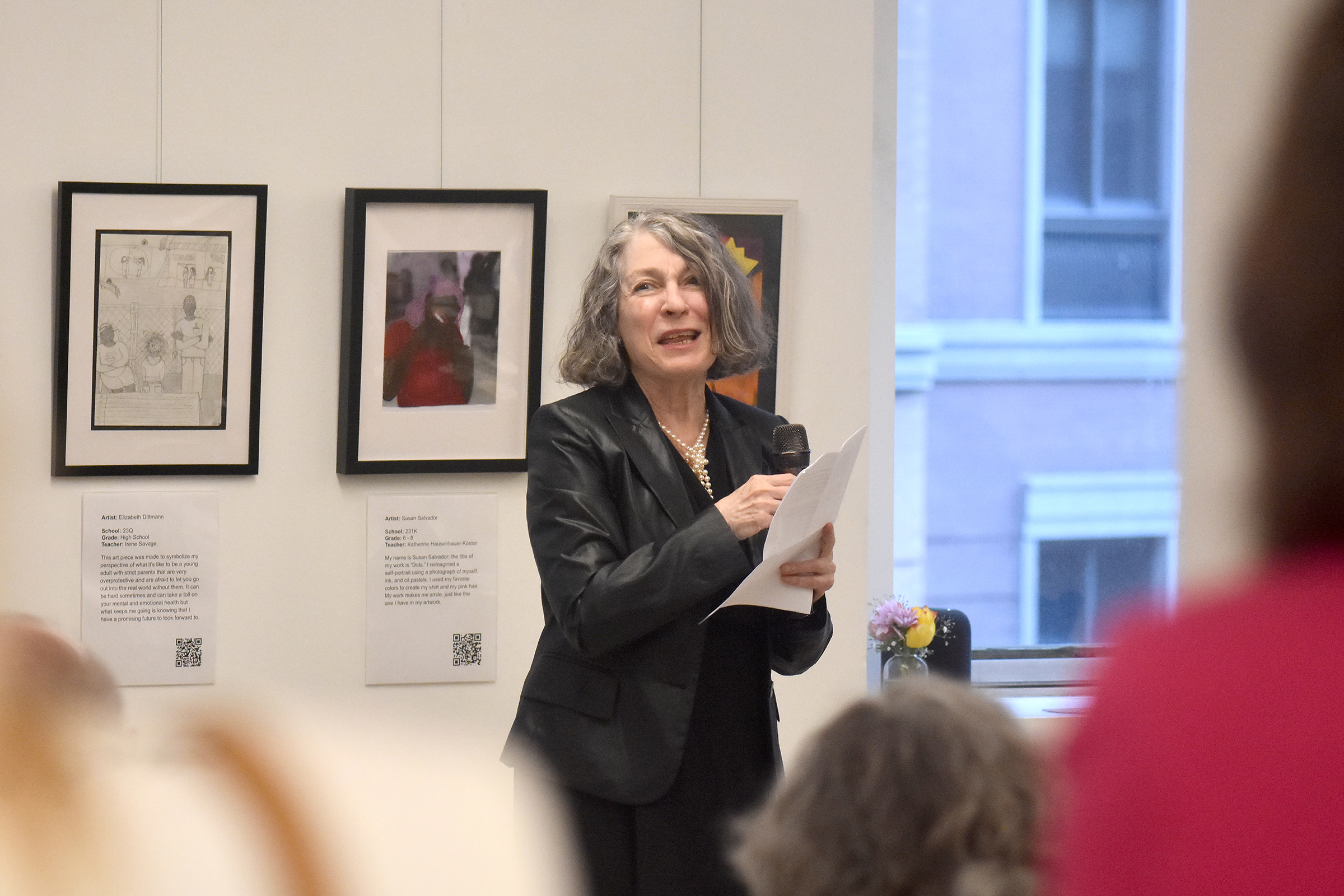 Shirley Berenstein speaks to gathered guests